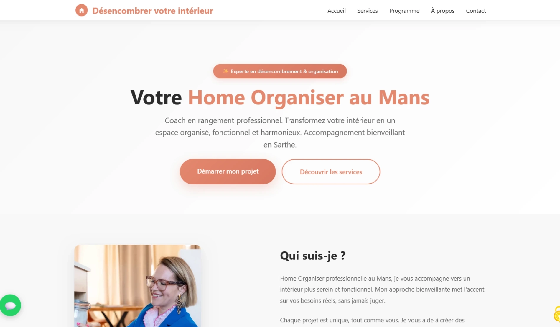 Création de site internet et référencement SEO pour Désencombrer votre intérieur par Sarthewebconsulting